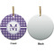 Gingham Print Ceramic Flat Ornament - Circle Front & Back (APPROVAL)