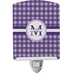 Gingham Print Ceramic Night Light (Personalized)