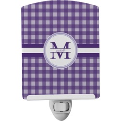 Gingham Print Ceramic Night Light (Personalized)