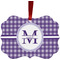 Gingham Print Christmas Ornament (Front View)