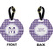 Gingham Print Circle Luggage Tag (Front + Back)