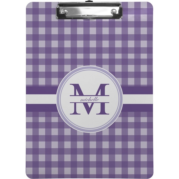 Custom Gingham Print Clipboard (Letter Size) (Personalized)