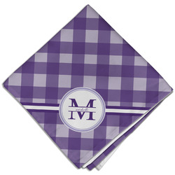 Gingham Print Cloth Dinner Napkin - Single w/ Name and Initial