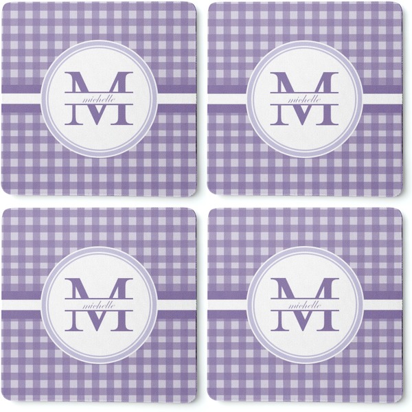 Gingham Print Coaster Rubber Back - Apvl