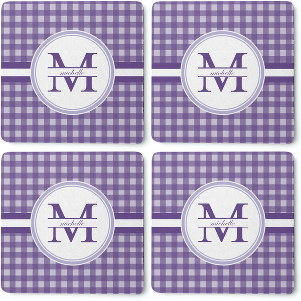 Gingham Print Coaster Rubber Back - Apvl
