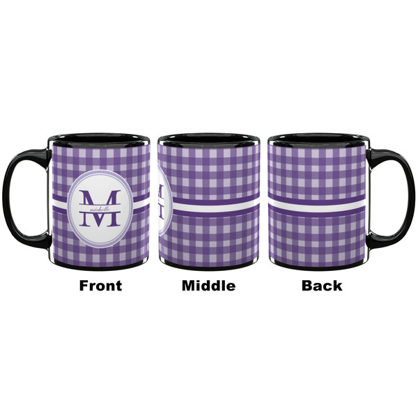 Gingham Print Coffee Mug - 11 oz - Black APPROVAL