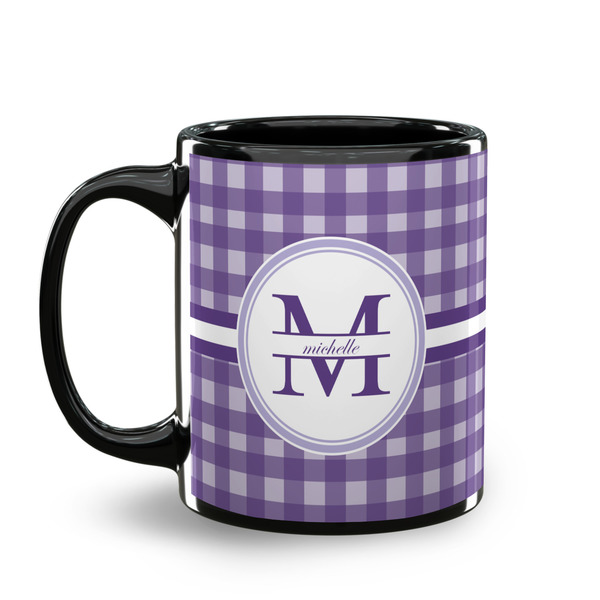 Gingham Print Coffee Mug - 11 oz - Black
