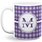 Gingham Print 11 Oz Coffee Mug - White (Personalized)