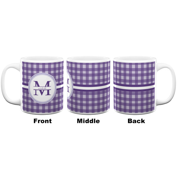 Gingham Print Coffee Mug - 11 oz - White APPROVAL