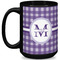 Gingham Print 15 Oz Coffee Mug - Black (Personalized)