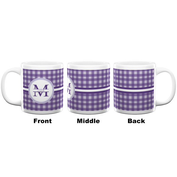 Gingham Print Coffee Mug - 20 oz - White APPROVAL
