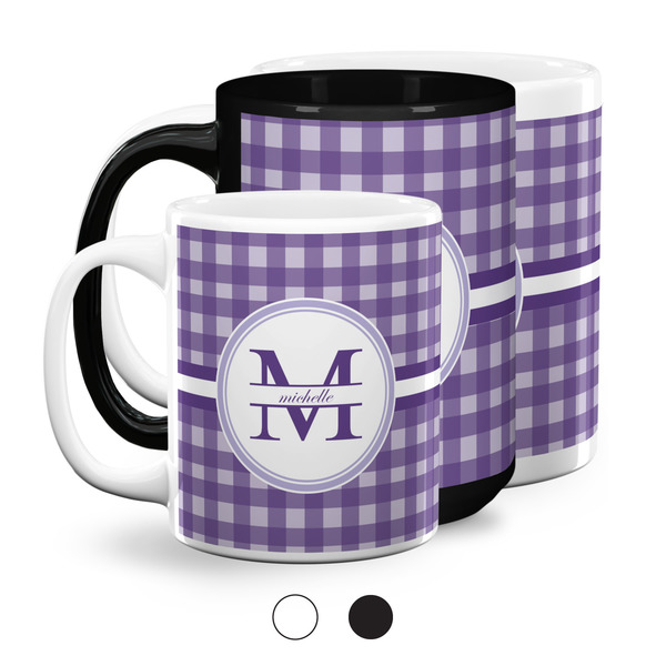 Gingham Print Coffee Mugs Main