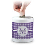 Gingham Print Coin Bank (Personalized)