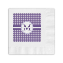 Gingham Print Coined Cocktail Napkins (Personalized)