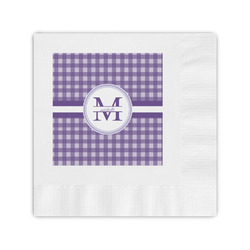 Gingham Print Coined Cocktail Napkins (Personalized)