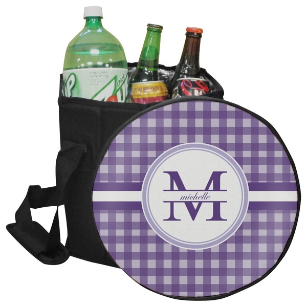 Custom Gingham Print Collapsible Cooler & Seat (Personalized)