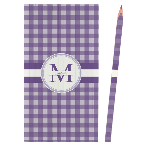 Gingham Print Colored Pencils - Front View