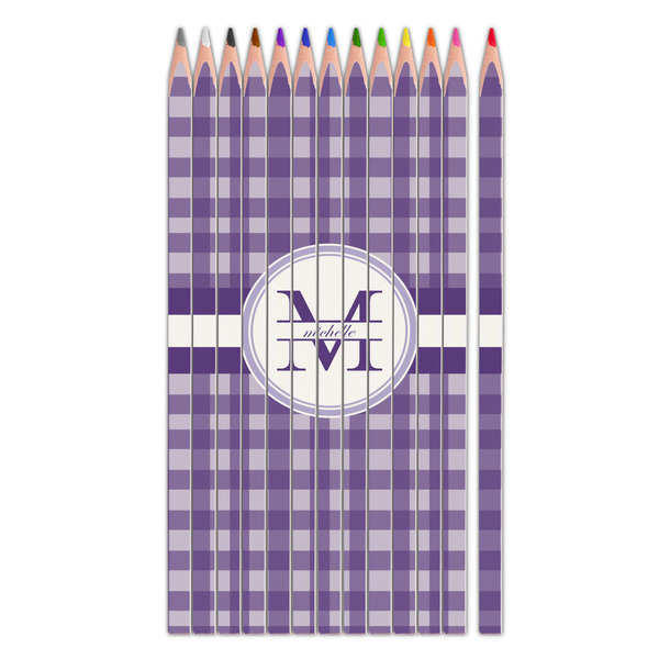 Custom Gingham Print Colored Pencils (Personalized)