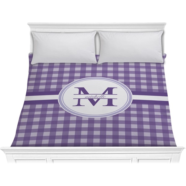 Custom Gingham Print Comforter - King (Personalized)