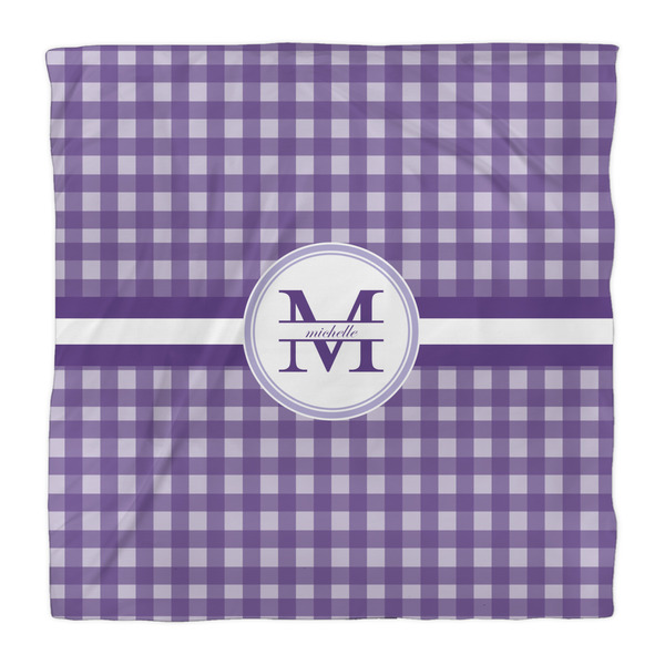Gingham Print Comforter - Queen - Front