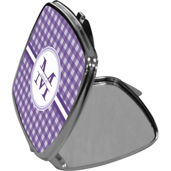 Gingham Print Compact Mirror (Side View)