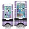 Gingham Print Compare Phone Stand Sizes - with iPhones
