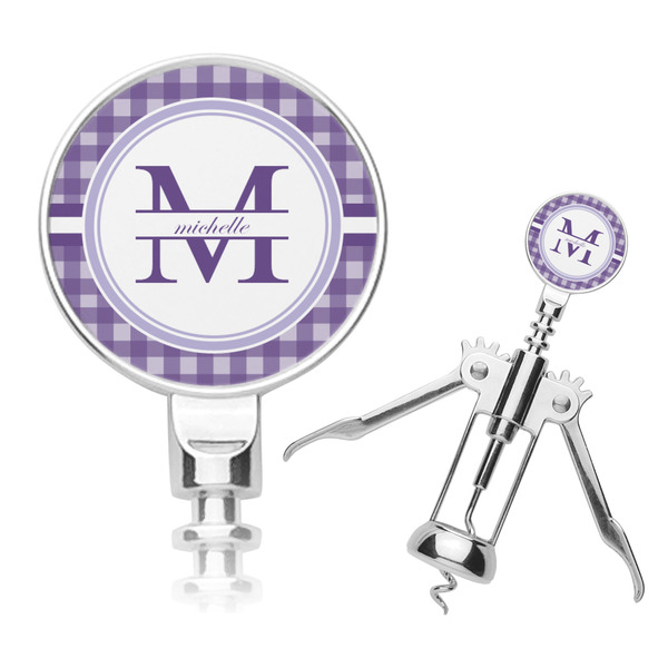 Custom Gingham Print Corkscrew (Personalized)