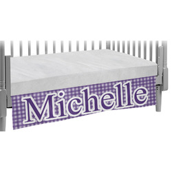 Gingham Print Crib Skirt w/ Name and Initial