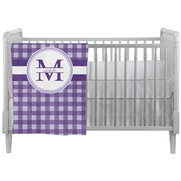 Custom Gingham Print Crib Comforter / Quilt (Personalized)