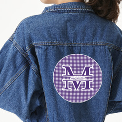 Gingham Print Twill Iron On Patch - Custom Shape - 2XL - Set of 4 (Personalized)