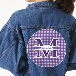 Gingham Print Twill Iron On Patch - Custom Shape - 3XL - Set of 4 (Personalized)