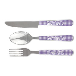 Gingham Print Cutlery Set (Personalized)