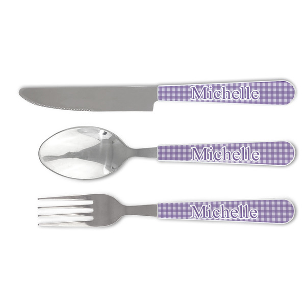 Custom Gingham Print Cutlery Set (Personalized)