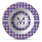 Gingham Print Plastic Bowl - Microwave Safe - Composite Polymer (Personalized)