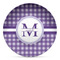 Gingham Print Microwave Safe Plastic Plate - Composite Polymer (Personalized)