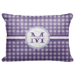 Gingham Print Decorative Baby Pillowcase - 16"x12" w/ Name and Initial