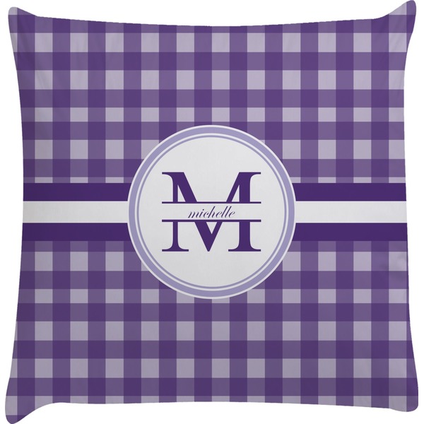 Custom Gingham Print Decorative Pillow Case (Personalized)