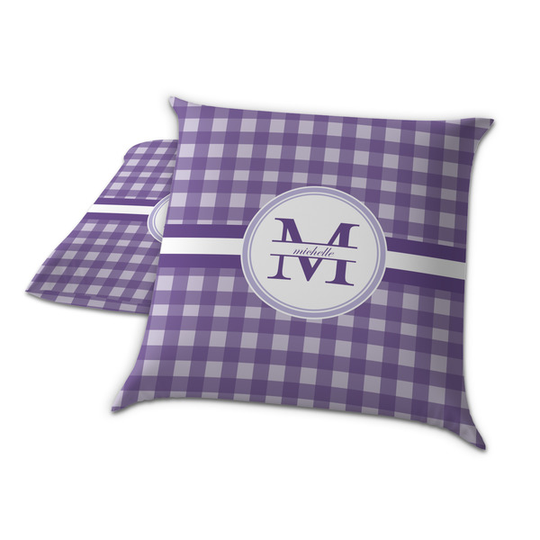 Gingham Print Decorative Pillow Case - TWO
