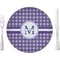 Gingham Print 10" Glass Lunch / Dinner Plates - Single or Set (Personalized)