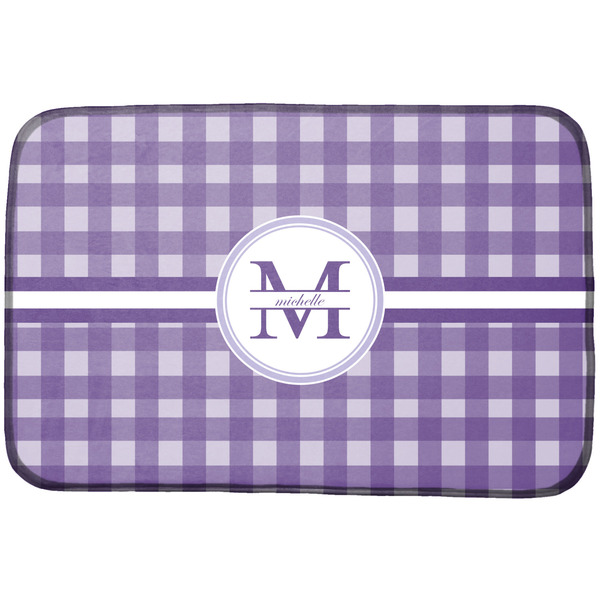Custom Gingham Print Dish Drying Mat w/ Name and Initial