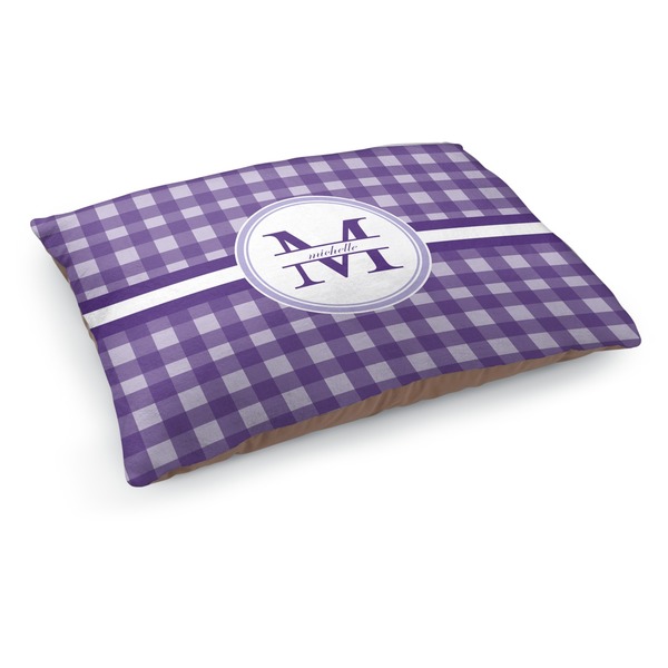 Custom Gingham Print Dog Bed - Medium w/ Name and Initial