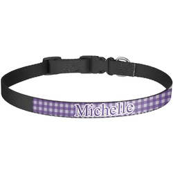 Gingham Print Dog Collar - Large (Personalized)
