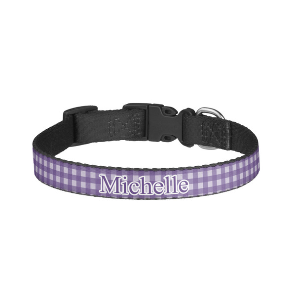 Custom Gingham Print Dog Collar - Large (Personalized)