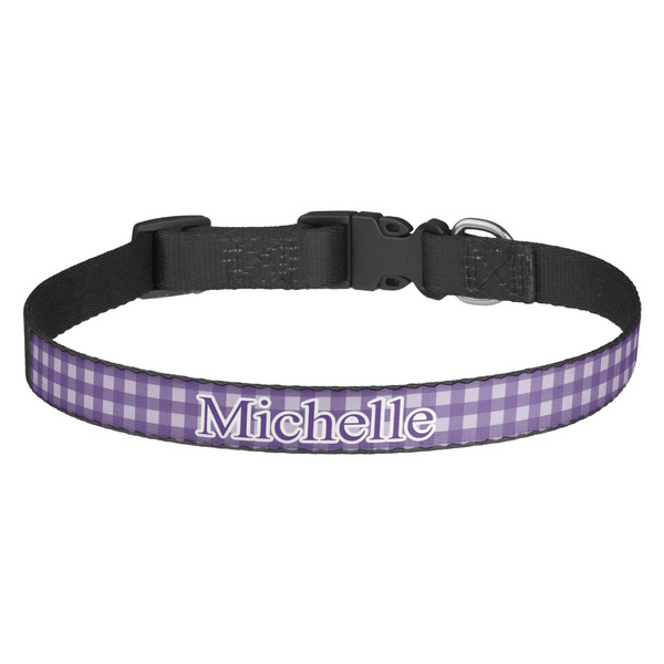 Custom Gingham Print Dog Collar (Personalized)