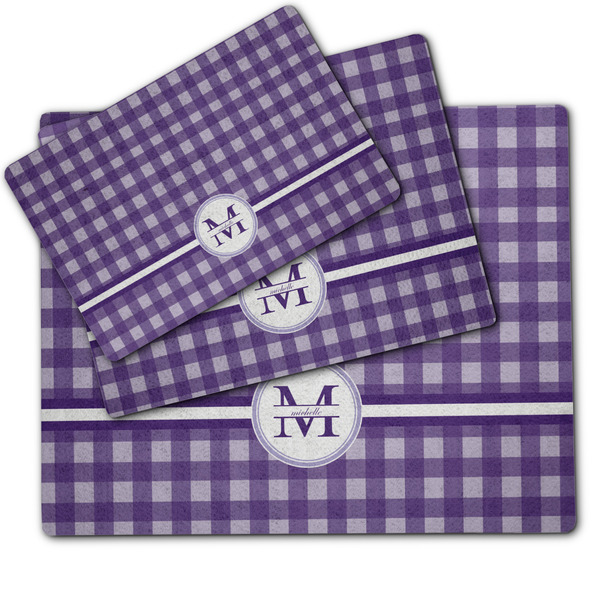 Gingham Print Dog Food Mat - MAIN (sm, med, lrg)