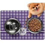 Gingham Print Dog Food Mat - Small w/ Name and Initial