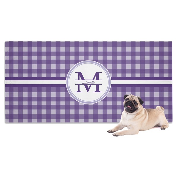 Custom Gingham Print Dog Towel (Personalized)