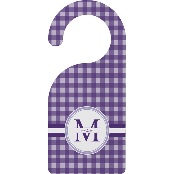 Custom Gingham Print Door Hanger (Personalized)