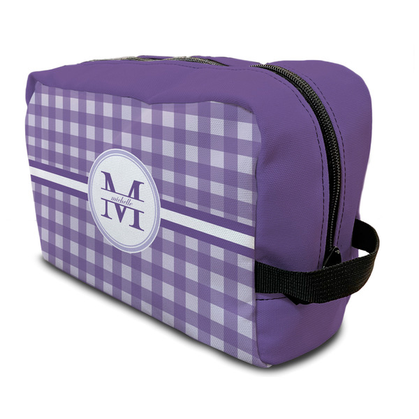 Custom Gingham Print Toiletry Bag / Dopp Kit (Personalized)
