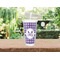 Gingham Print Double Wall Tumbler with Straw Lifestyle